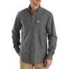 Carhartt Mens Rugged Flex Relaxed Fit Midweight Canvas Long-Sleeve Shirt(Gravel)