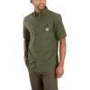 Carhartt Mens Rugged Flex Relaxed Fit Midweight Canvas Short-Sleeve Shirt(Basil)