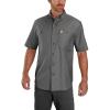 Carhartt Mens Rugged Flex Relaxed Fit Midweight Canvas Short-Sleeve Shirt(Gravel)