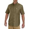 Carhartt Mens Rugged Flex Relaxed Fit Midweight Canvas Short-Sleeve Shirt(Military Olive)