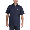 Carhartt Mens Rugged Flex Relaxed Fit Midweight Canvas Short-Sleeve Shirt(Navy)