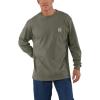 Carhartt Men’s Workwear Pocket Long Sleeve T-shirt(Dusty Olive)