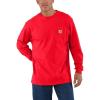 Carhartt Men’s Workwear Pocket Long Sleeve T-shirt(Fire Red Heather)