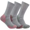 Carhartt Women’s Midweight Cotton Blend Crew Sock 3 Pack(Gray)