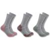 Carhartt Women’s Midweight Cotton Blend Crew Sock 3 Pack(Grey Assorted)