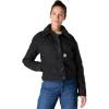 Carhartt Women’s Rugged Flex® Loose Fit Canvas Sherpa-Lined Jacket(Black)