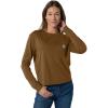 Carhartt Women’s Tencel Fiber Series Loose Fit Long-Sleeve Pocket T-Shirt(Carhartt Brown)