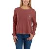 Carhartt Women’s Tencel Fiber Series Loose Fit Long-Sleeve Pocket T-Shirt(Sable)
