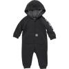 Carhartt baby-boys Long-sleeve Hooded Zip-up Footless Jumpsuit One-piece Hoodie(Caviar Black Grey Heather)