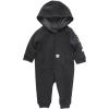 Carhartt baby-boys Long-sleeve Hooded Zip-up Footless Jumpsuit One-piece Hoodie(Caviar Black Heather)