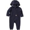 Carhartt baby-boys Long-sleeve Hooded Zip-up Footless Jumpsuit One-piece Hoodie(Navy Blazer Heather)