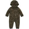 Carhartt baby-boys Long-sleeve Hooded Zip-up Footless Jumpsuit One-piece Hoodie(Tree Camo Print Green)