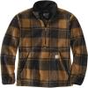 Carhartt mens Loose Fit Fleece Pullover(Carhartt Brown/Black Plaid)