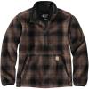 Carhartt mens Loose Fit Fleece Pullover(Sepia Ombre Plaid)