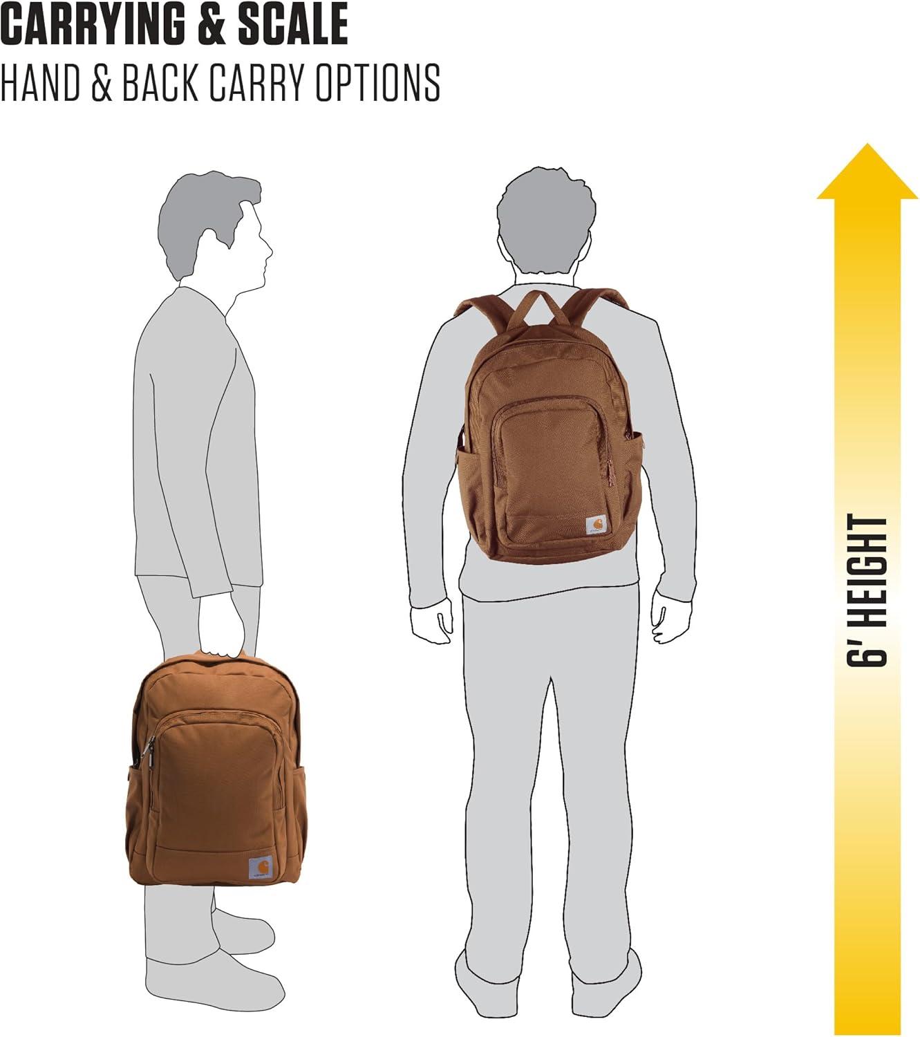 imageCarhartt 25L Classic Laptop Backpack Durable WaterResistant Pack W 15quot Laptop Sleeve and Multiple Organizational Compartments PFAS Free BlackPort