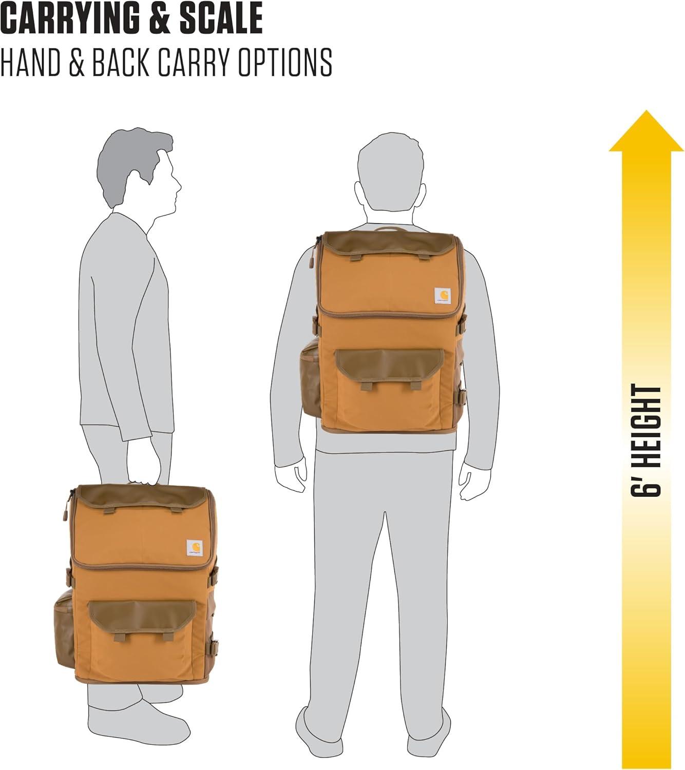 imageCarhartt 35L Nylon Workday Backpack Durable WaterResistant Pack with 15quot Laptop Sleeve and Adjustable Shoulder Straps BlackBlind Duck Camo