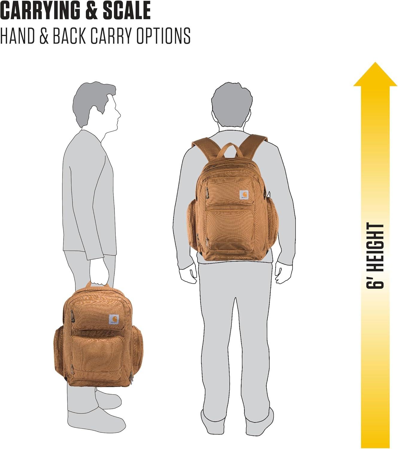 imageCarhartt 35L TripleCompartment Backpack Durable Pack with Laptop Sleeve and Duravax Abrasion Resistant Base BlackGravel
