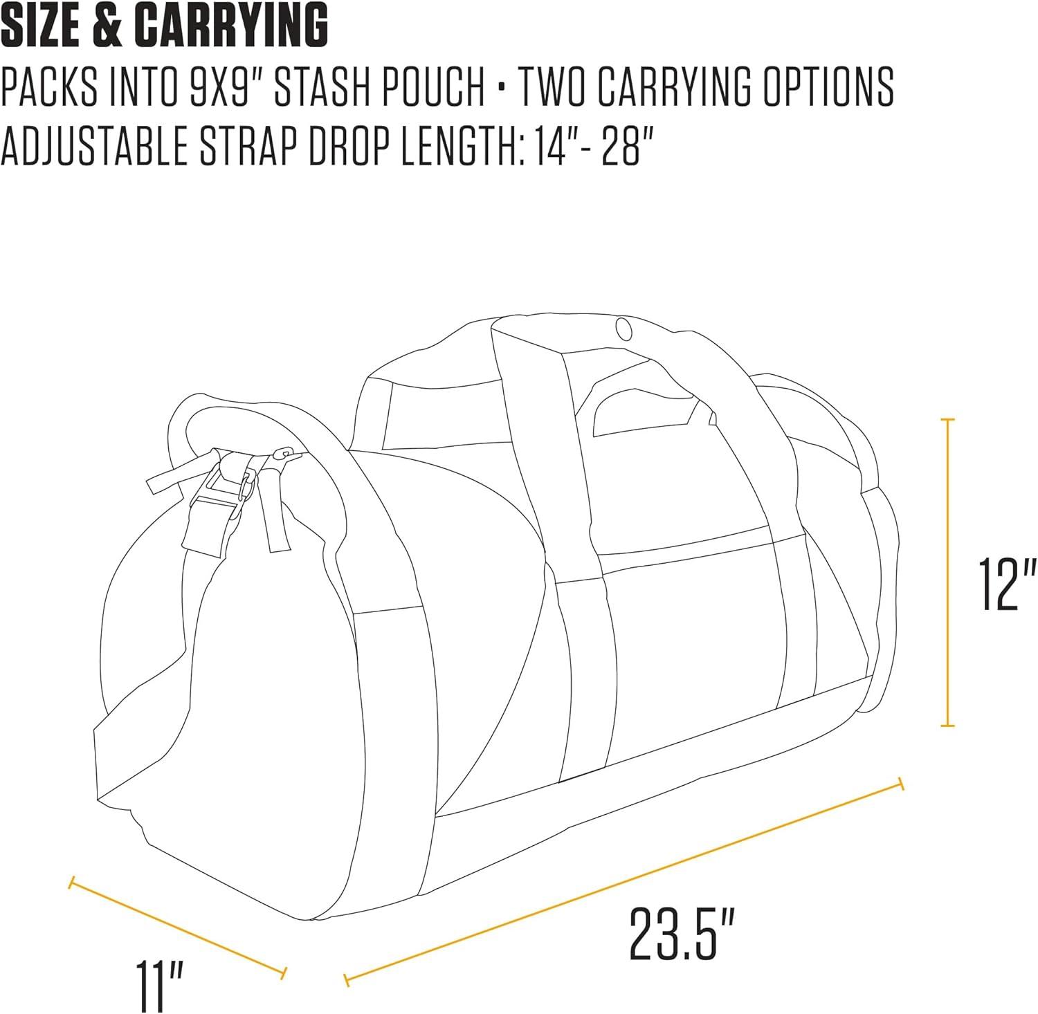 imageCarhartt Classic Round Duffel with Utility Pouch HeavyDuty WaterResistant Packable Gear Bag for Jobsite Gym and TravelPort
