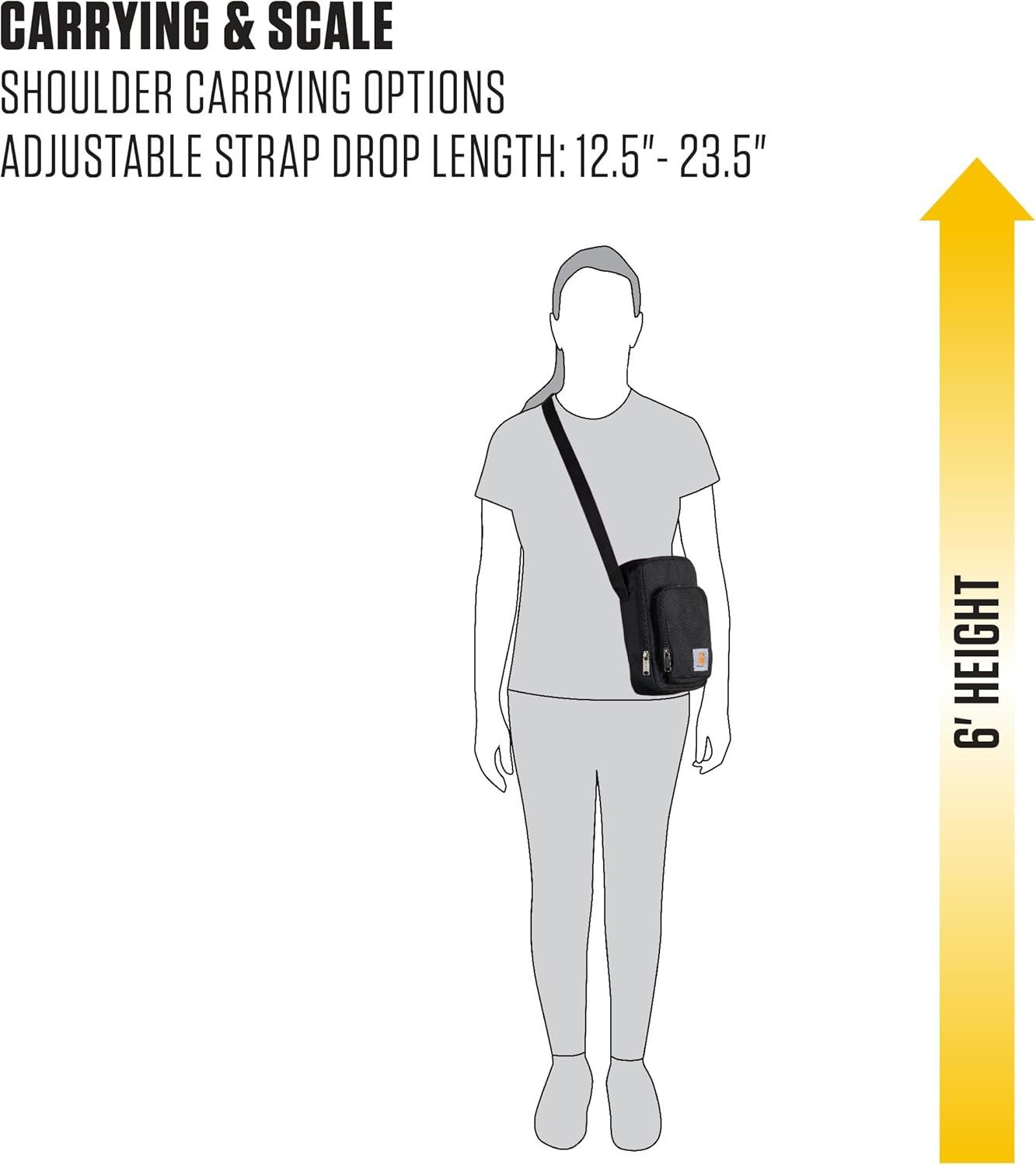 imageCarhartt Crossbody Zip Bag Durable Adjustable Crossbody Bag with Zipper Closure for Men and WomenEssential Crossbody Bag Port