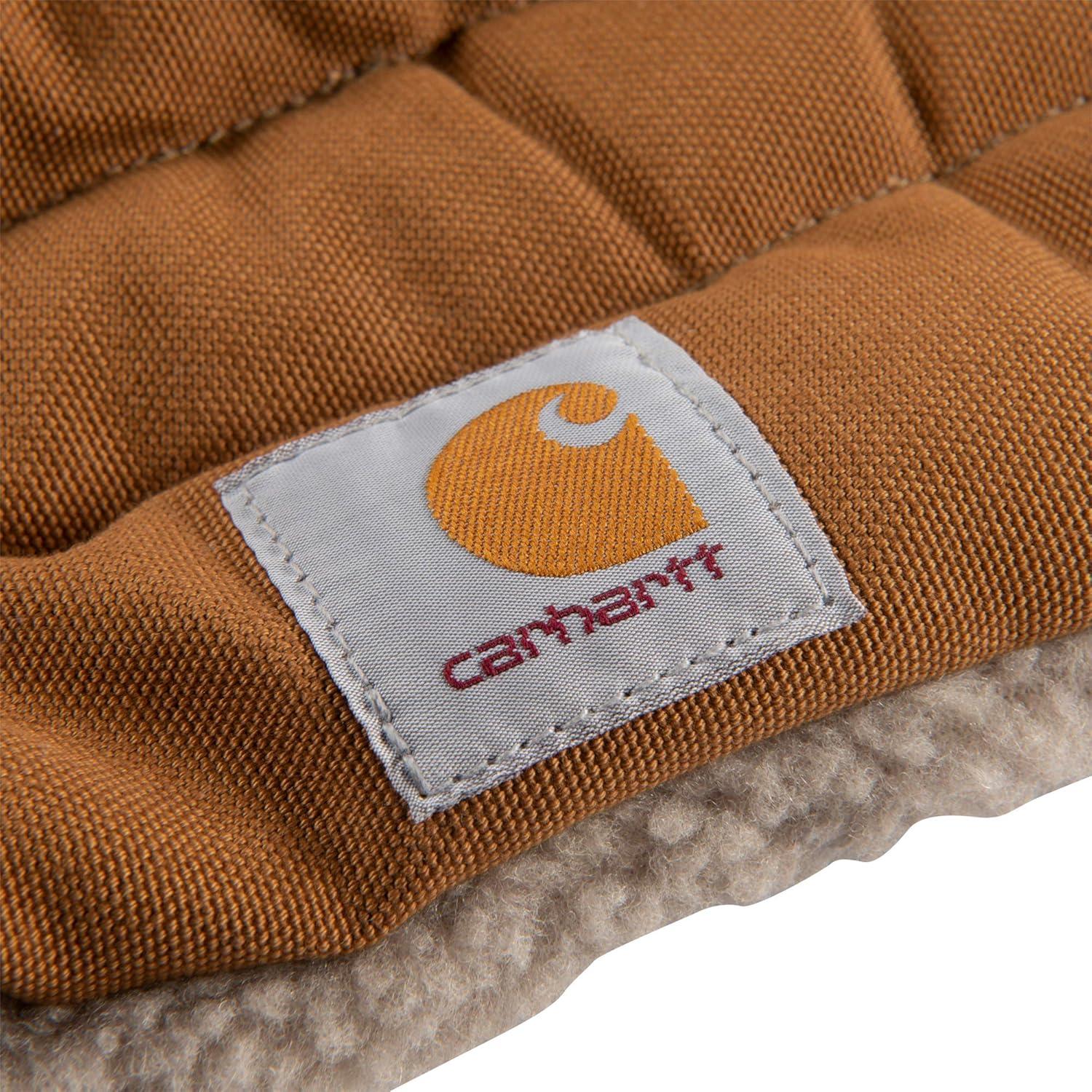 imageCarhartt Durable Firm Duck Sherpa Top Dog Napper Pad Washable Duck Canvas Pads for Dogs Sherpa Top Napper Pad Carhartt Brown MediumSherpa Top Napper Pad Carhartt Brown