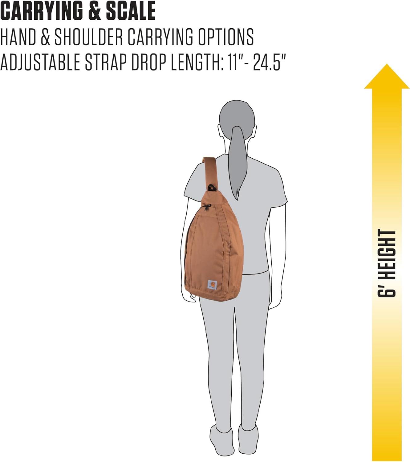 imageCarhartt Durable Sling Bag Crossbody Backpack with Side Release Buckle Tablet Sleeve and Adjustable Strap GravelCrossbody Backpack Gravel