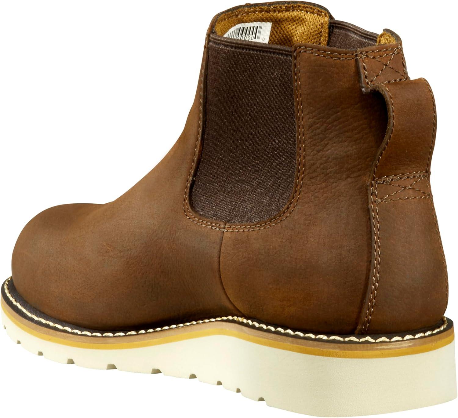imageCarhartt Footwear FW5025 Womens Chelsea PullOn Wedge BootDark Bison Oil Tanned