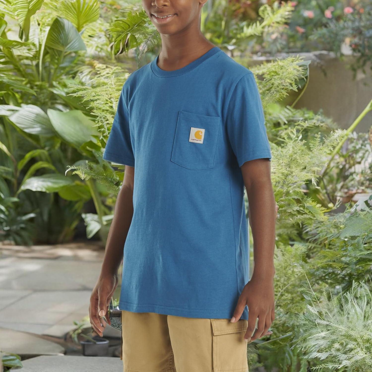 imageCarhartt Kids Short Sleeve Pocket TShirt Tee ShirtDeep Lagoon