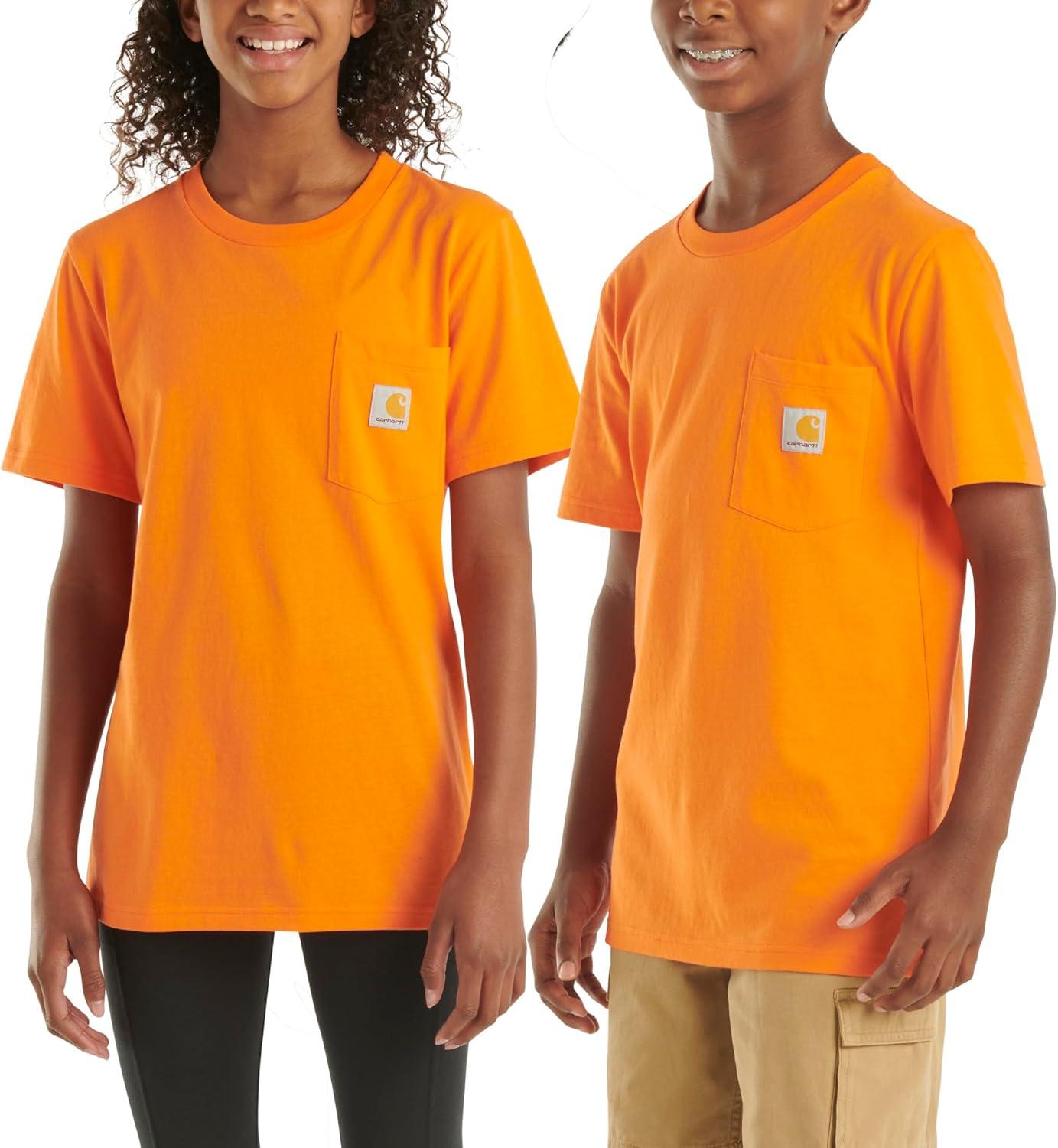 imageCarhartt Kids Short Sleeve Pocket TShirt Tee ShirtExotic Bright Orange