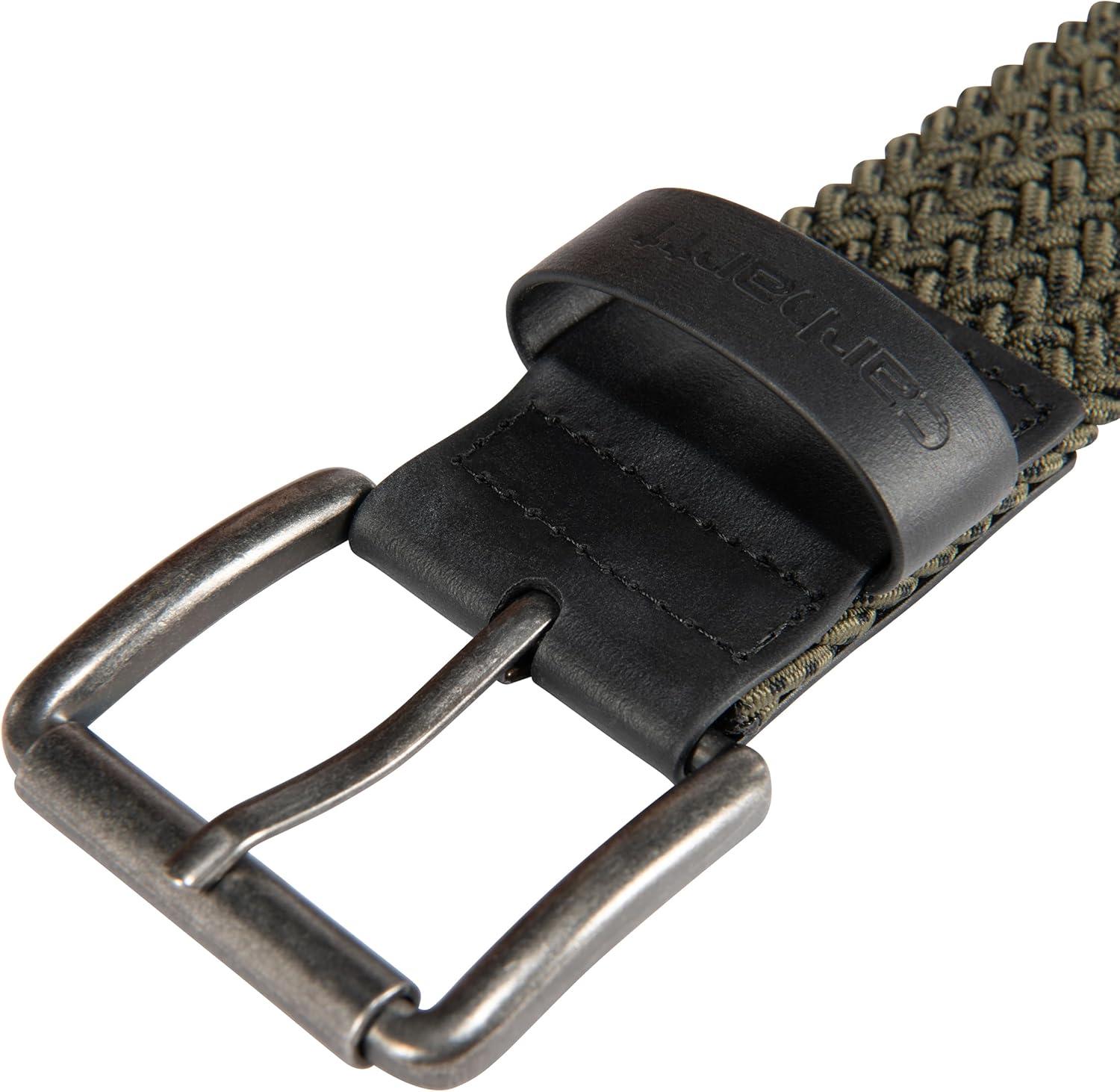 imageCarhartt Mens Casual Belts WHeavy Duty Flexible Stitching Available in Multiple Styles Colors ampamp SizesRugged Flex Nylon Cord Braided Army Green