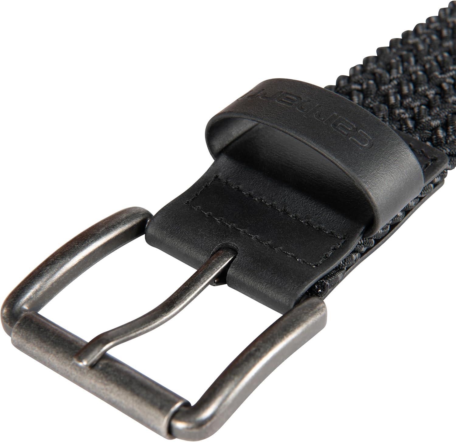 imageCarhartt Mens Casual Belts WHeavy Duty Flexible Stitching Available in Multiple Styles Colors ampamp SizesRugged Flex Nylon Cord Braided Black