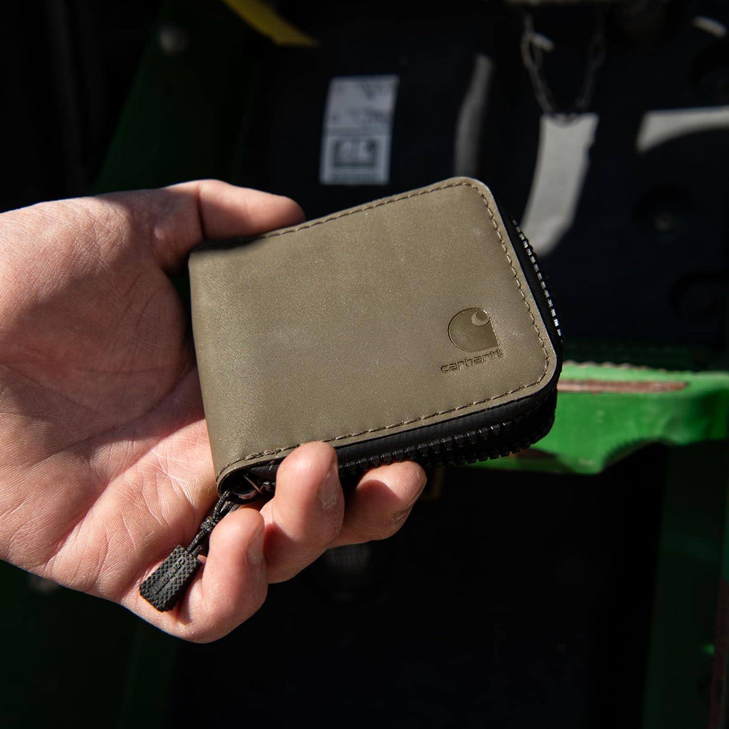 imageCarhartt Mens Durable Water Repel Wallet Available in Multiple Styles and ColorsTarmac Zipper Wallet