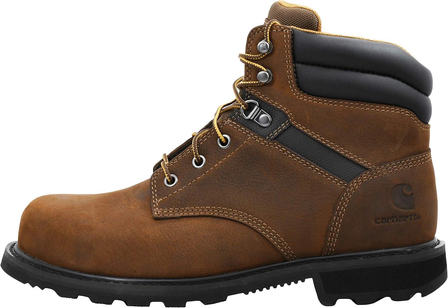 imageCarhartt Mens Traditional Welt 6quot Steel Toe Work Boot ConstructionDark Bison Oil Tanned