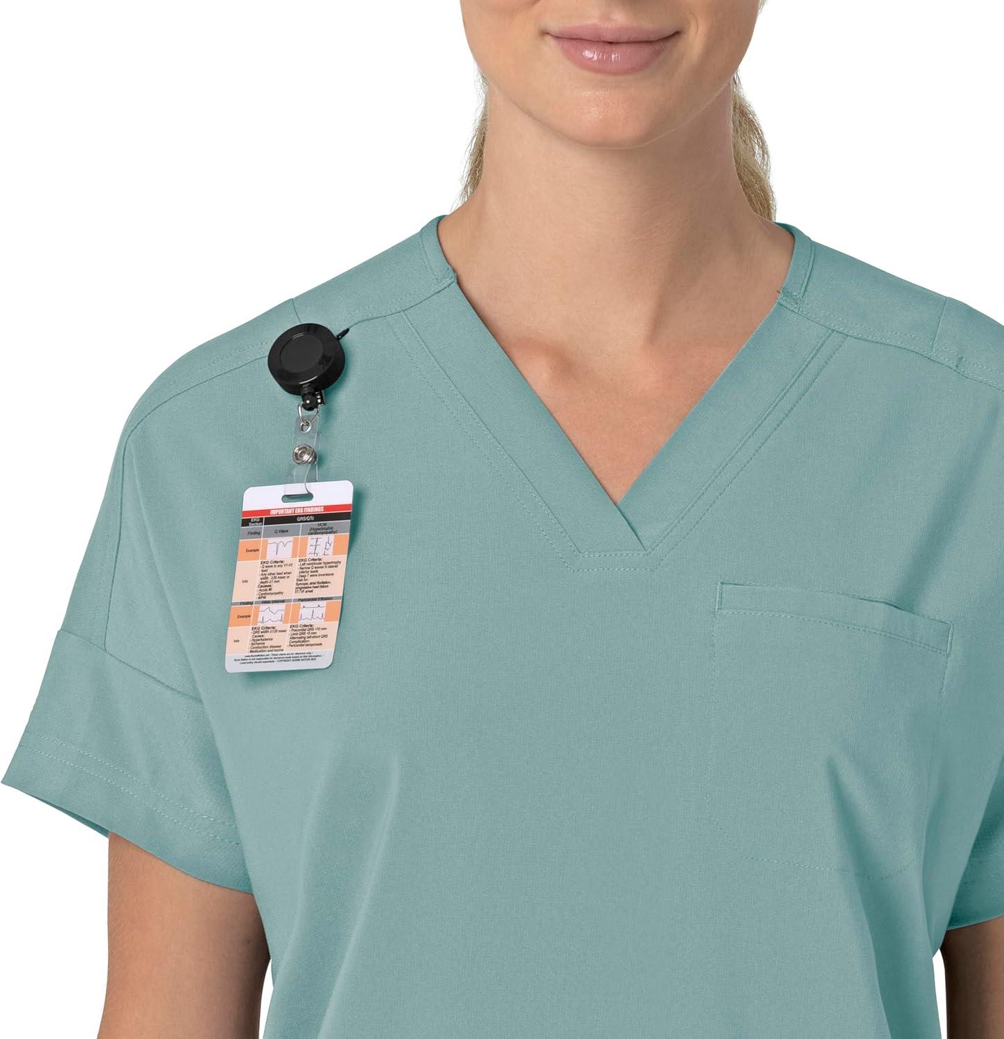 imageCarhartt Scrubs C13110 Womens Force CrossFlex Modern Fit Oversized VSummer Blue