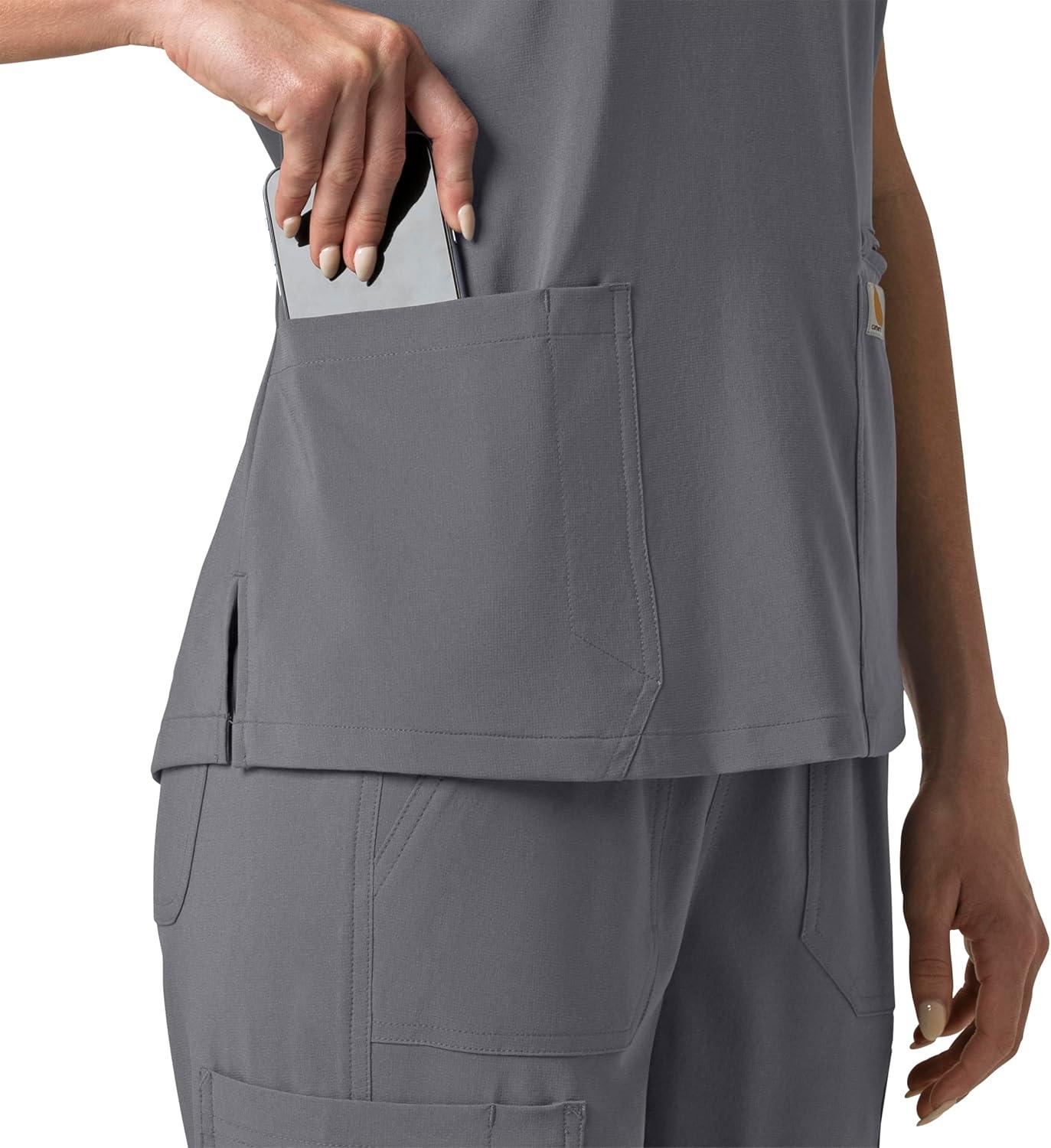 imageCarhartt Scrubs C13210 Womens Force CrossFlex Modern Fit Flex PanelPewter