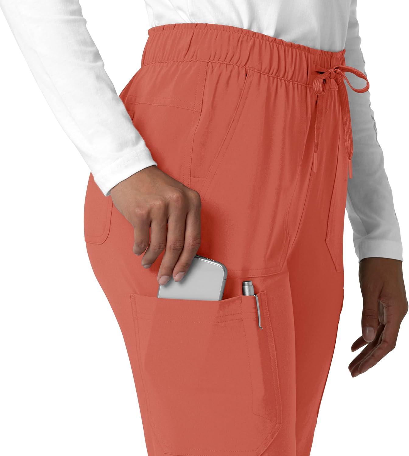 imageCarhartt Scrubs for Women Force Crossflex StraightLeg Cargo Pants with Drawstring and 7 PocketsDusty Cedar