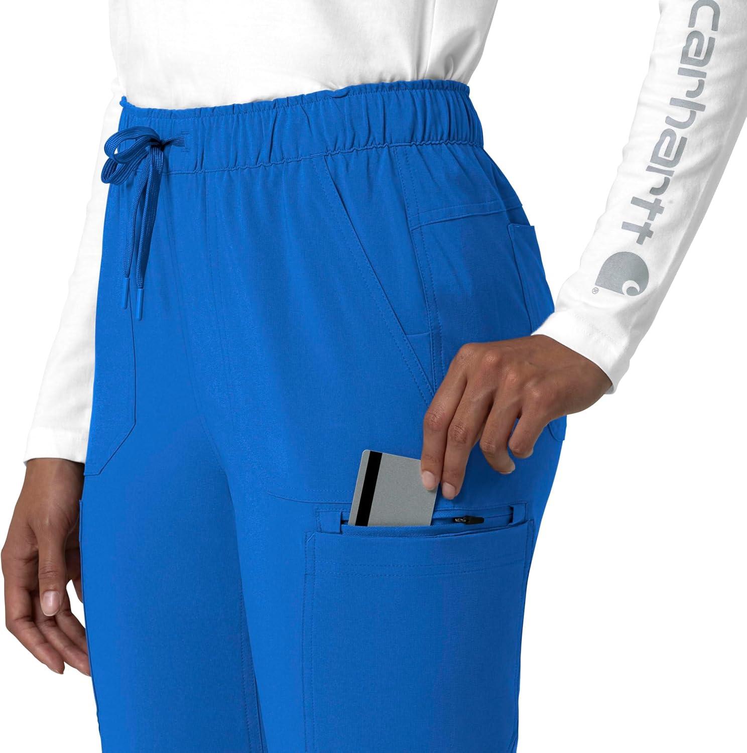 imageCarhartt Scrubs for Women Force Crossflex StraightLeg Cargo Pants with Drawstring and 7 PocketsRoyal