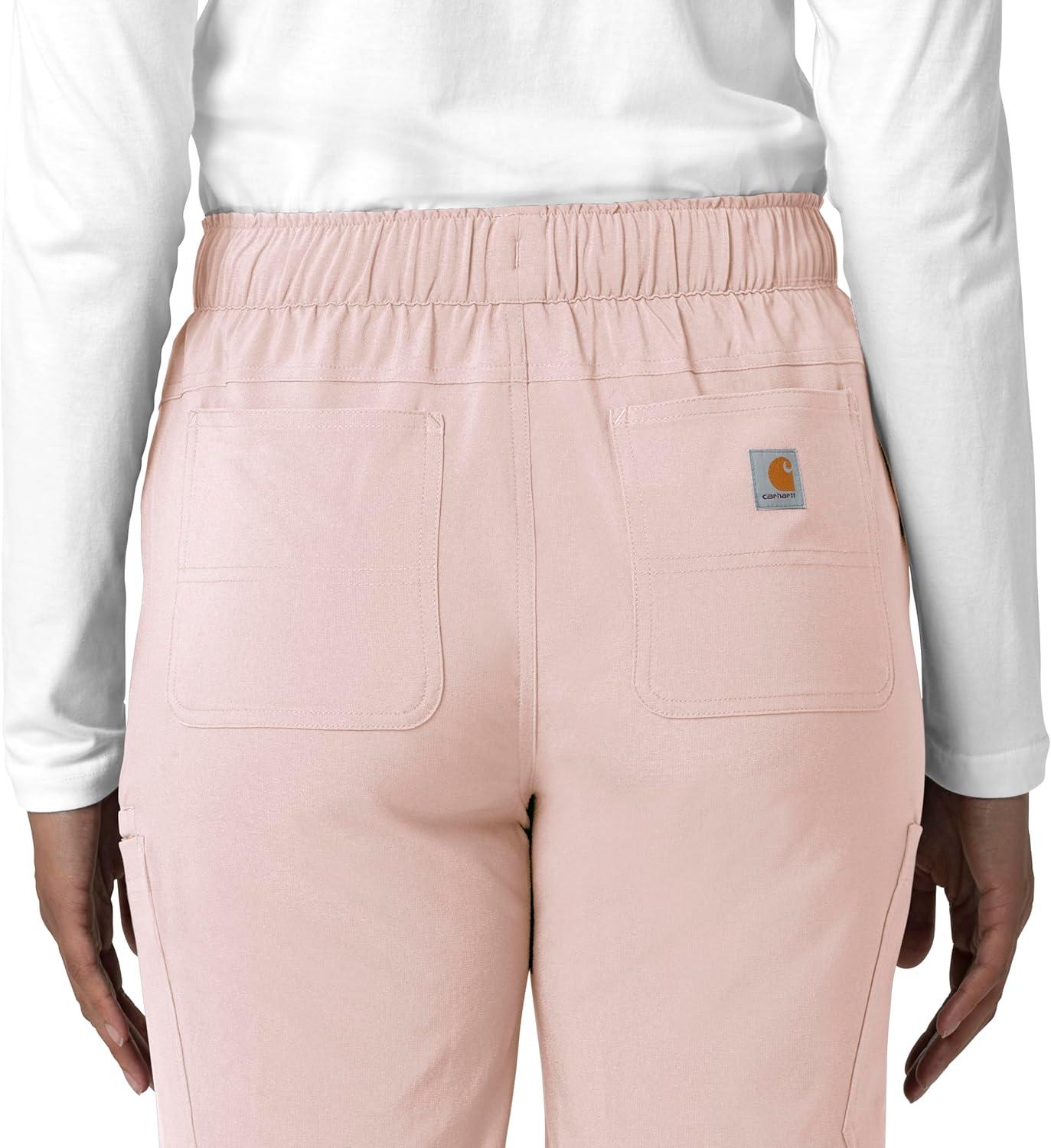 imageCarhartt Scrubs for Women Force Crossflex StraightLeg Cargo Pants with Drawstring and 7 PocketsSoft Rose