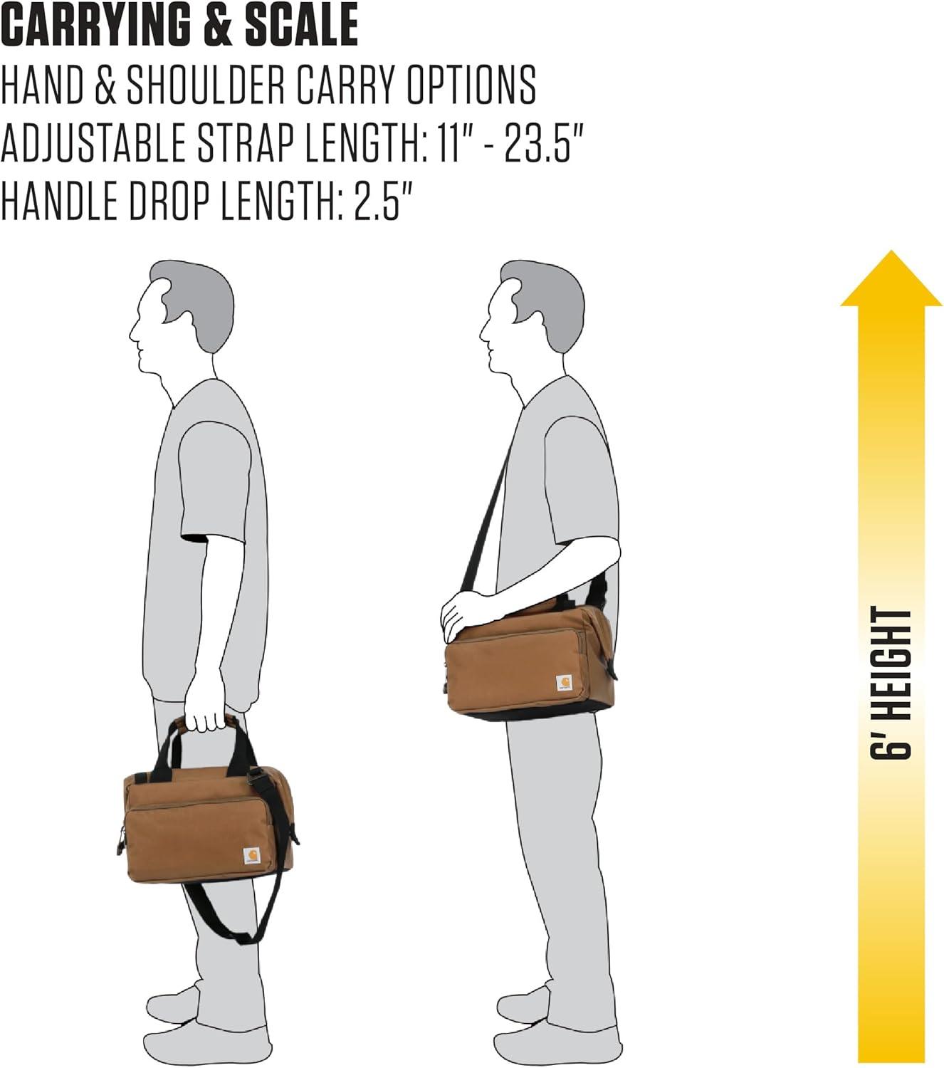 imageCarhartt Thick Foam Fully Insulated Cold Front Coolers Premium Ice Retention Durable Water Resistant Material WFront Zippered PocketOiled Walnut