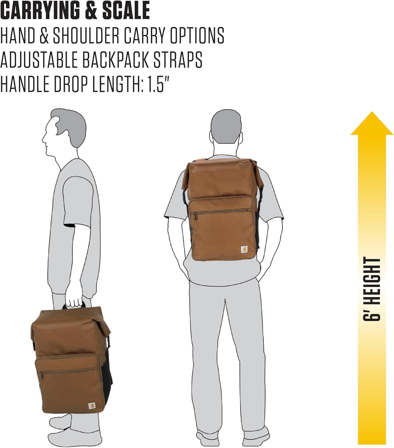 imageCarhartt Thick Foam Fully Insulated Cold Front Coolers Premium Ice Retention Durable Water Resistant Material WFront Zippered PocketOiled Walnut