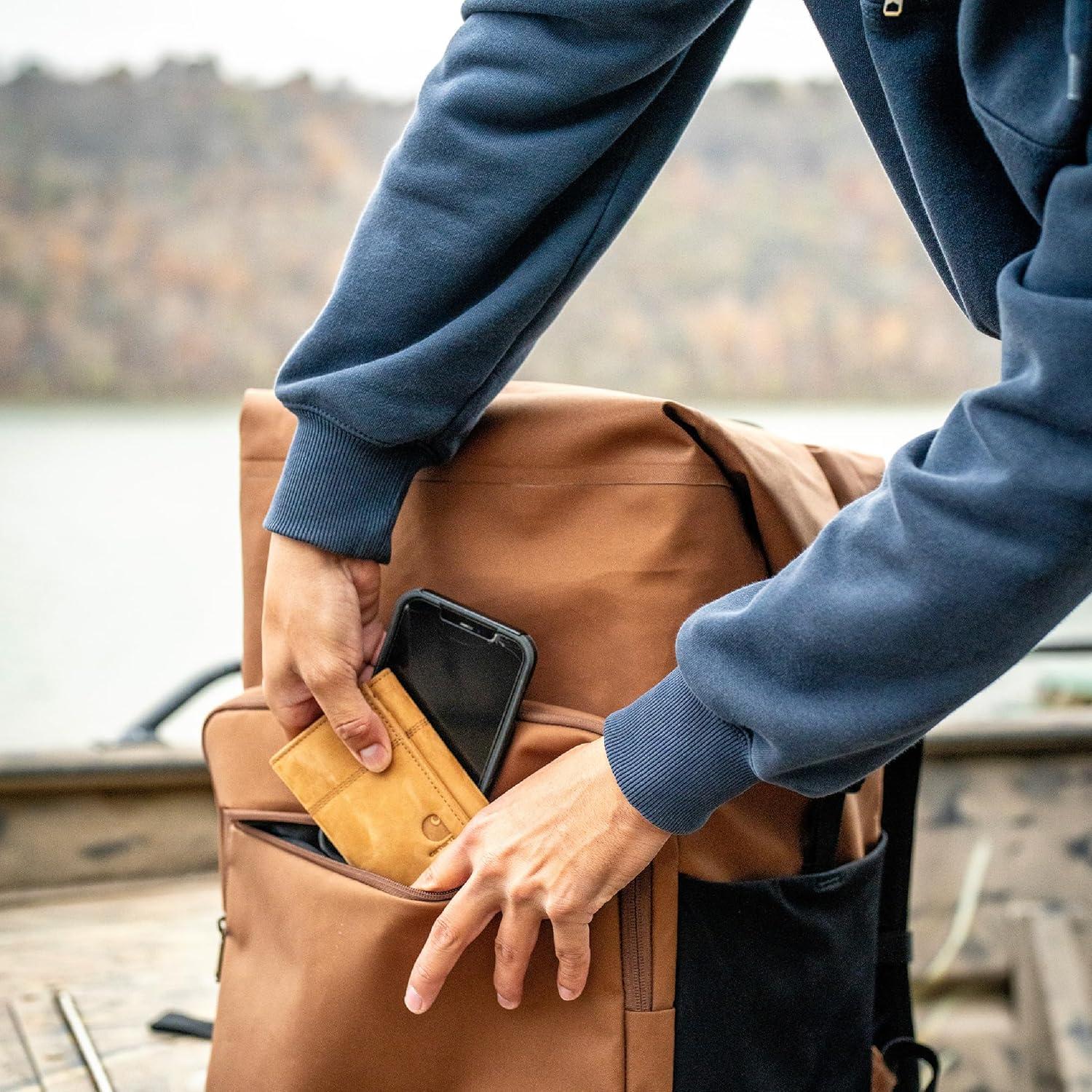 imageCarhartt Thick Foam Fully Insulated Cold Front Coolers Premium Ice Retention Durable Water Resistant Material WFront Zippered PocketOiled Walnut