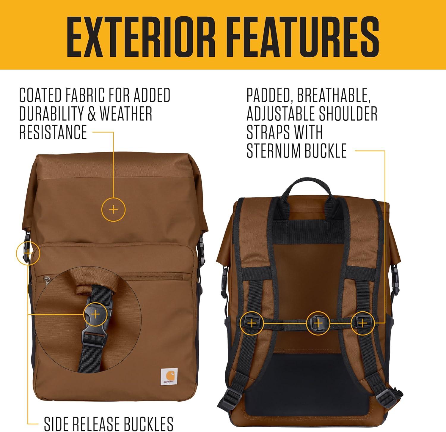 imageCarhartt Thick Foam Fully Insulated Cold Front Coolers Premium Ice Retention Durable Water Resistant Material WFront Zippered PocketOiled Walnut