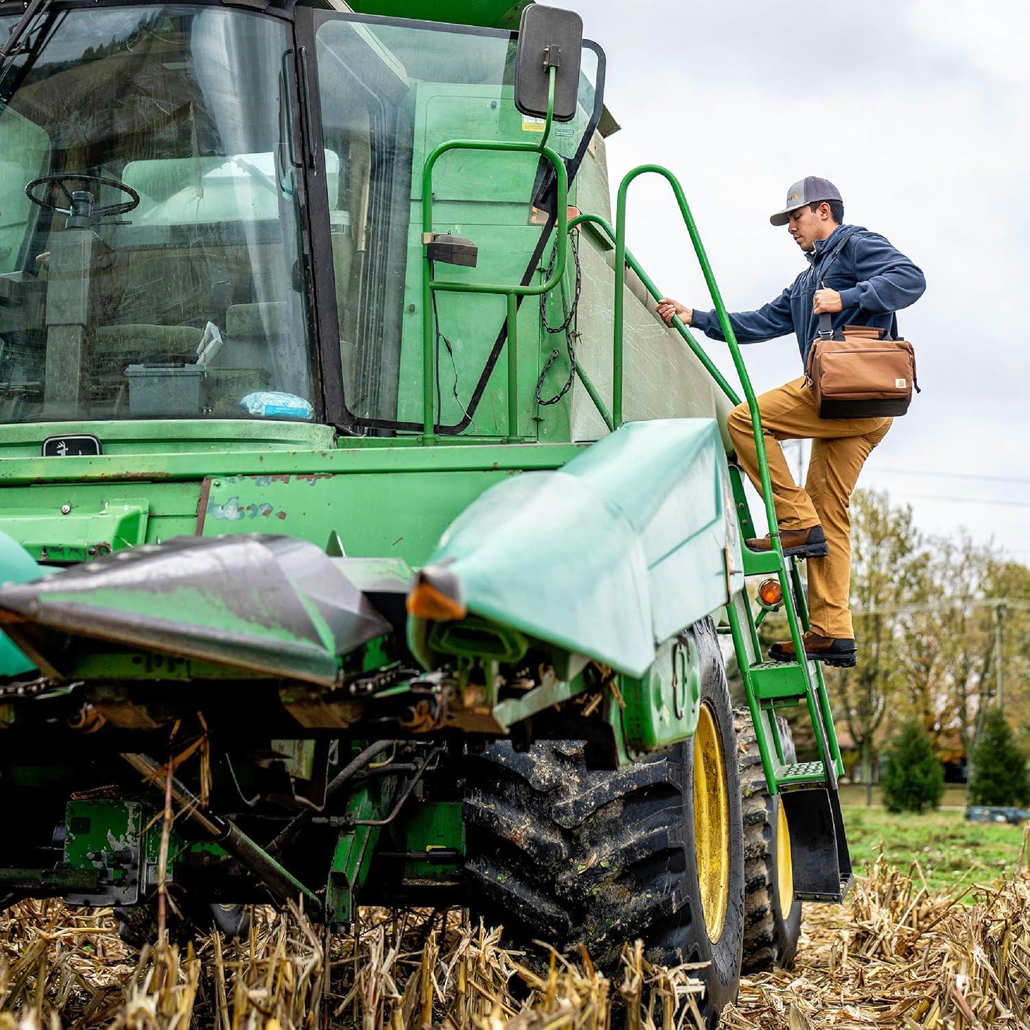 imageCarhartt Thick Foam Fully Insulated Cold Front Coolers Premium Ice Retention Durable Water Resistant Material WFront Zippered PocketOiled Walnut