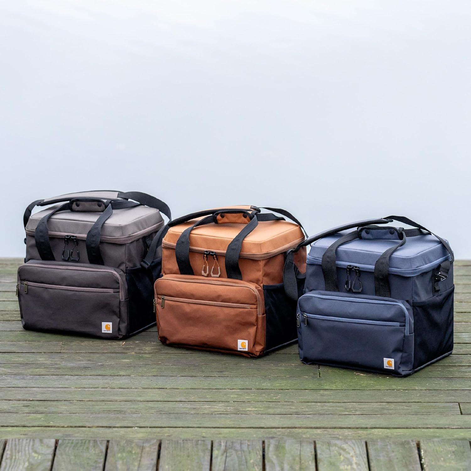 imageCarhartt Thick Foam Fully Insulated Cold Front Coolers Premium Ice Retention Durable Water Resistant Material WFront Zippered PocketOiled Walnut