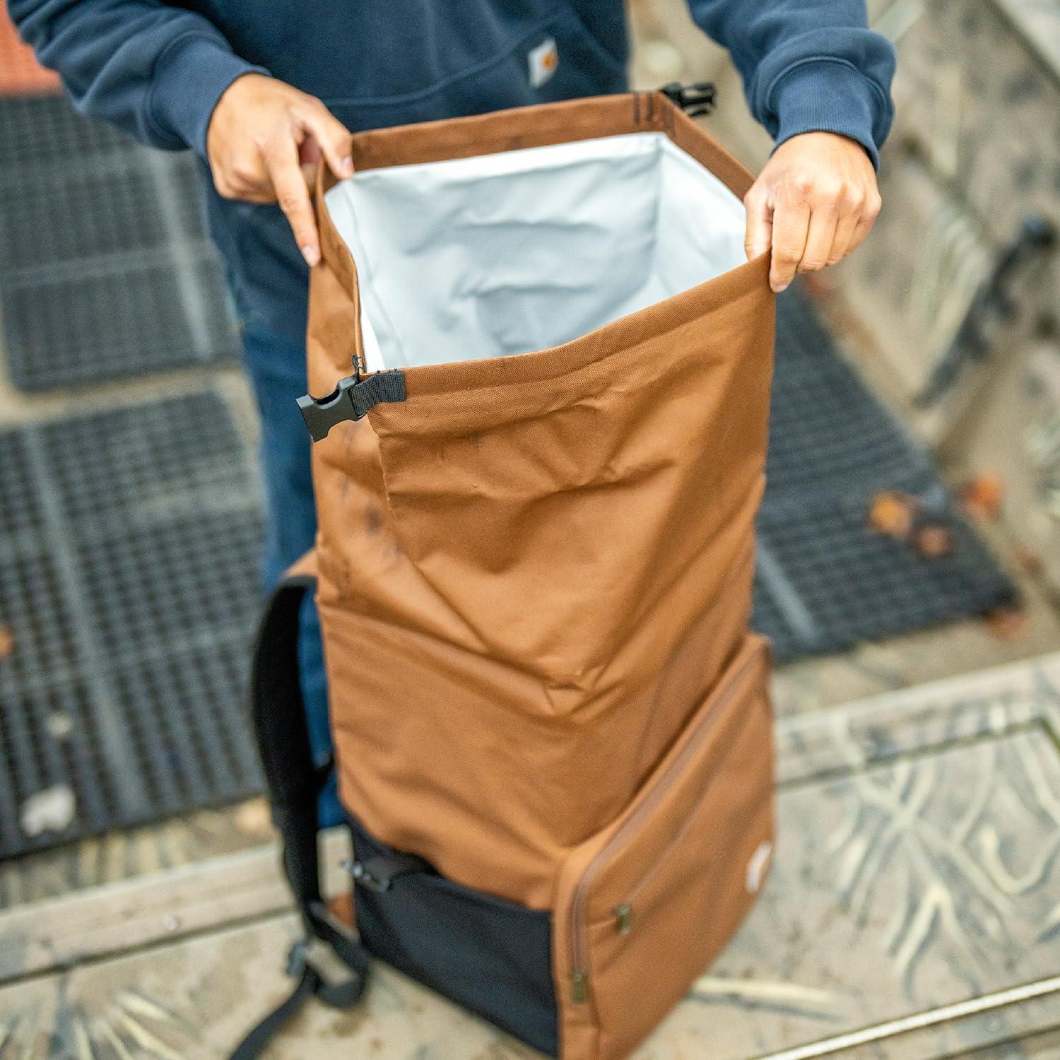 imageCarhartt Thick Foam Fully Insulated Cold Front Coolers Premium Ice Retention Durable Water Resistant Material WFront Zippered PocketOiled Walnut