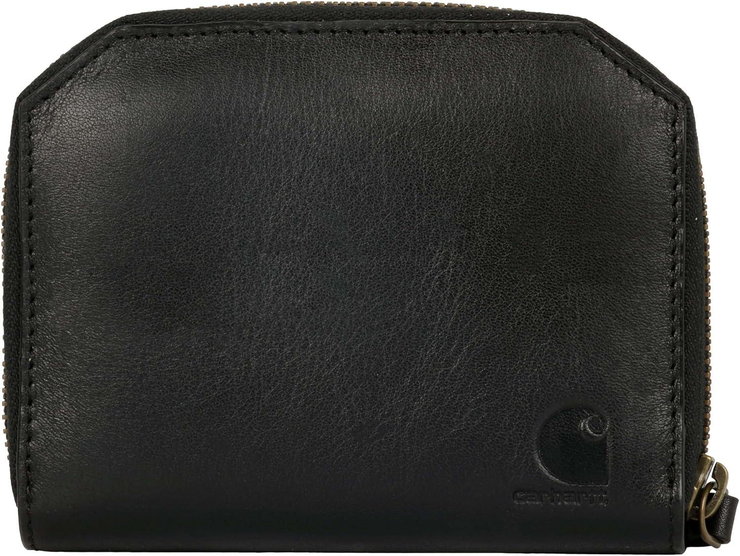 imageCarhartt Womens Casual Full Grain Leather Wallets Multiple Card and Cash Compartments for Easy AccessBlack
