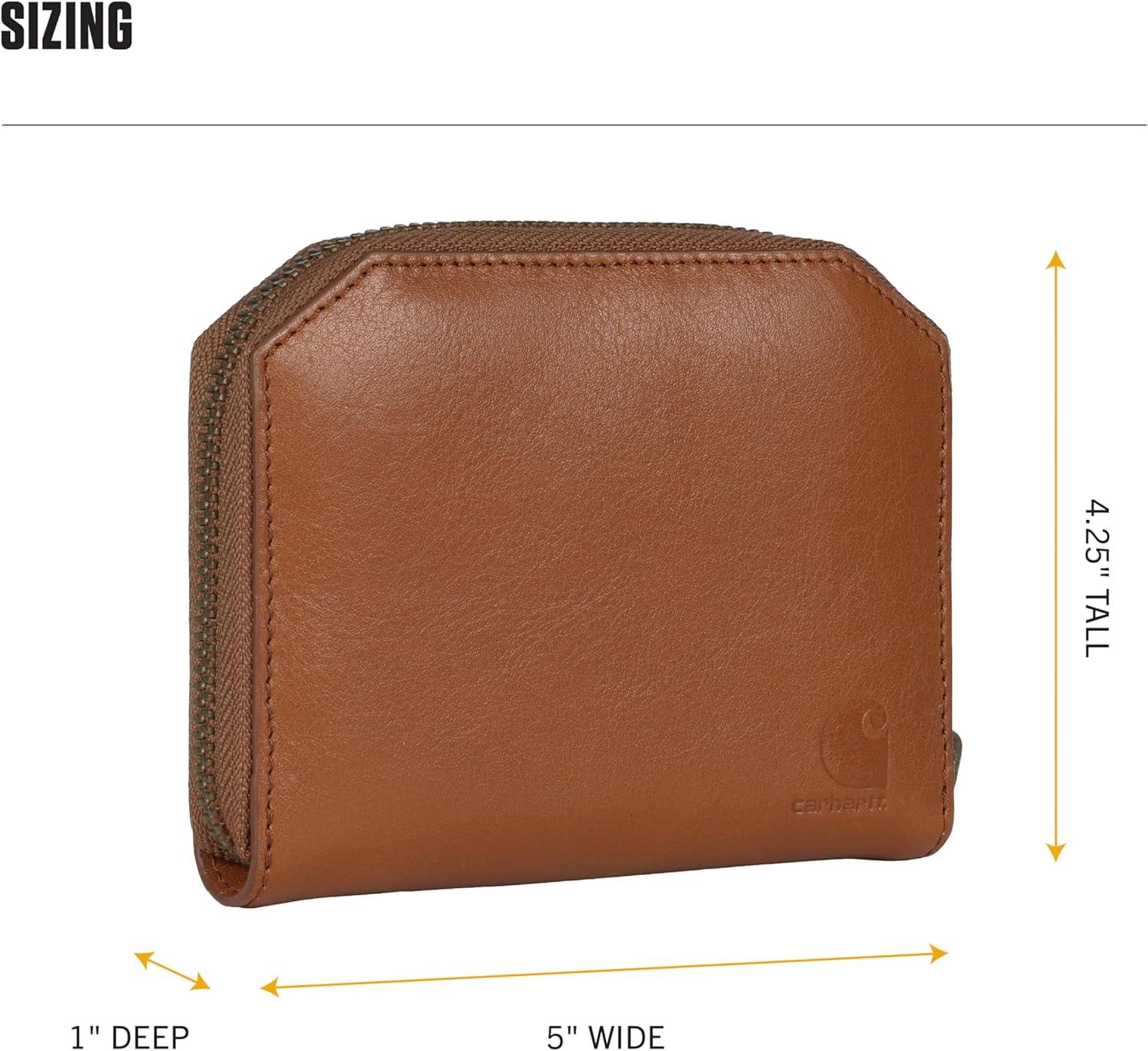 imageCarhartt Womens Casual Full Grain Leather Wallets Multiple Card and Cash Compartments for Easy AccessBrown