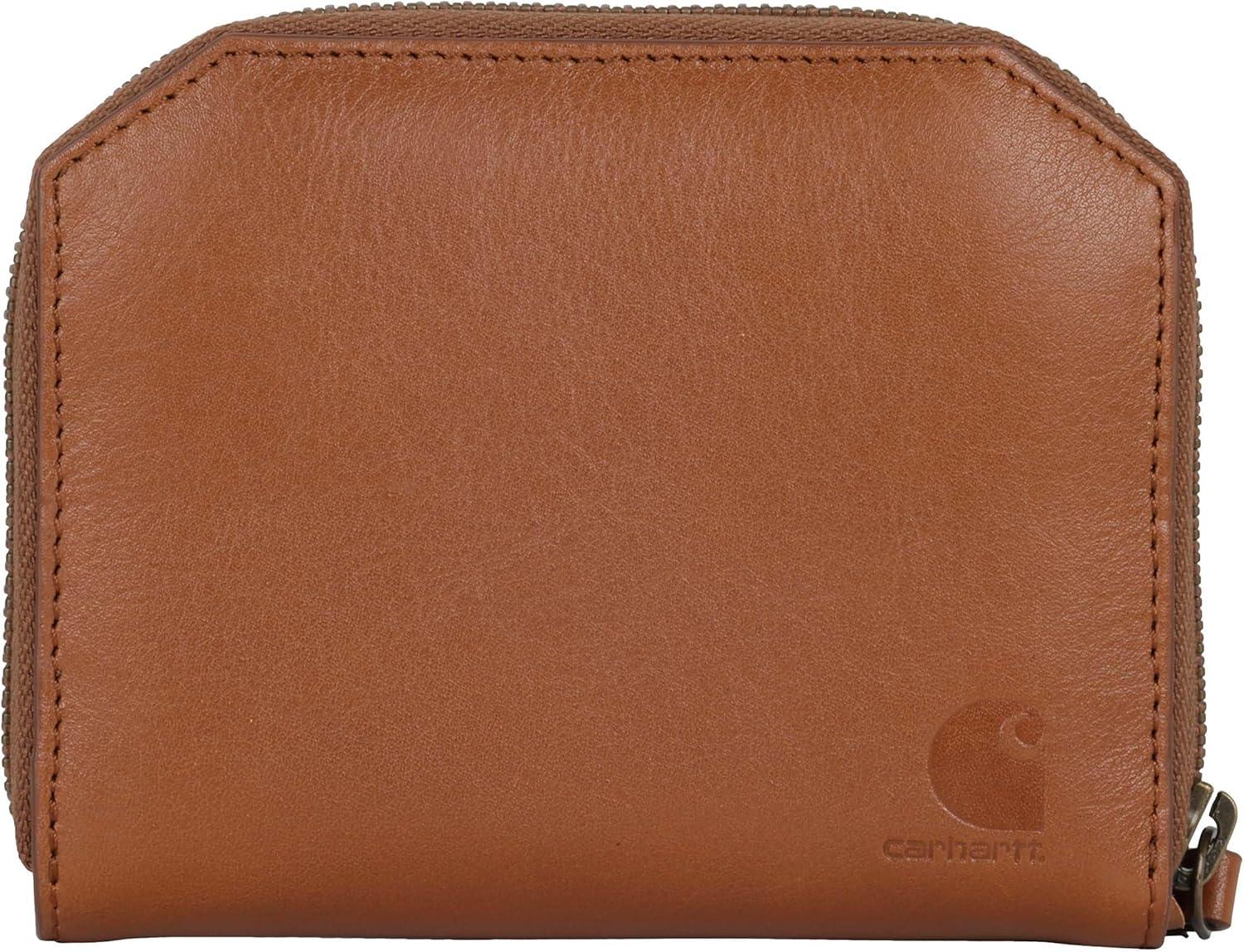 imageCarhartt Womens Casual Full Grain Leather Wallets Multiple Card and Cash Compartments for Easy AccessBrown
