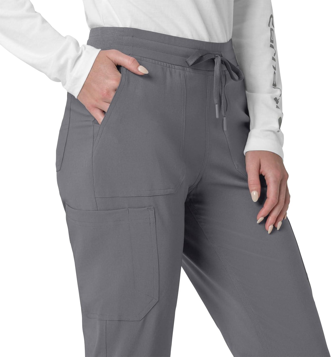 imageCarhartt Womens Force CrossFlex Modern Fit Cargo Jogger Scrub PantsPewter