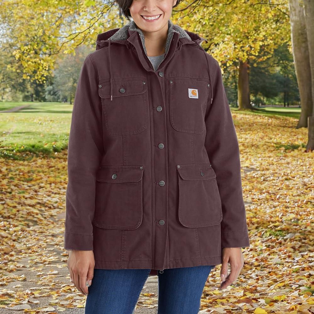 imageCarhartt Womens Loose Fit Washed Duck CoatBlackberry