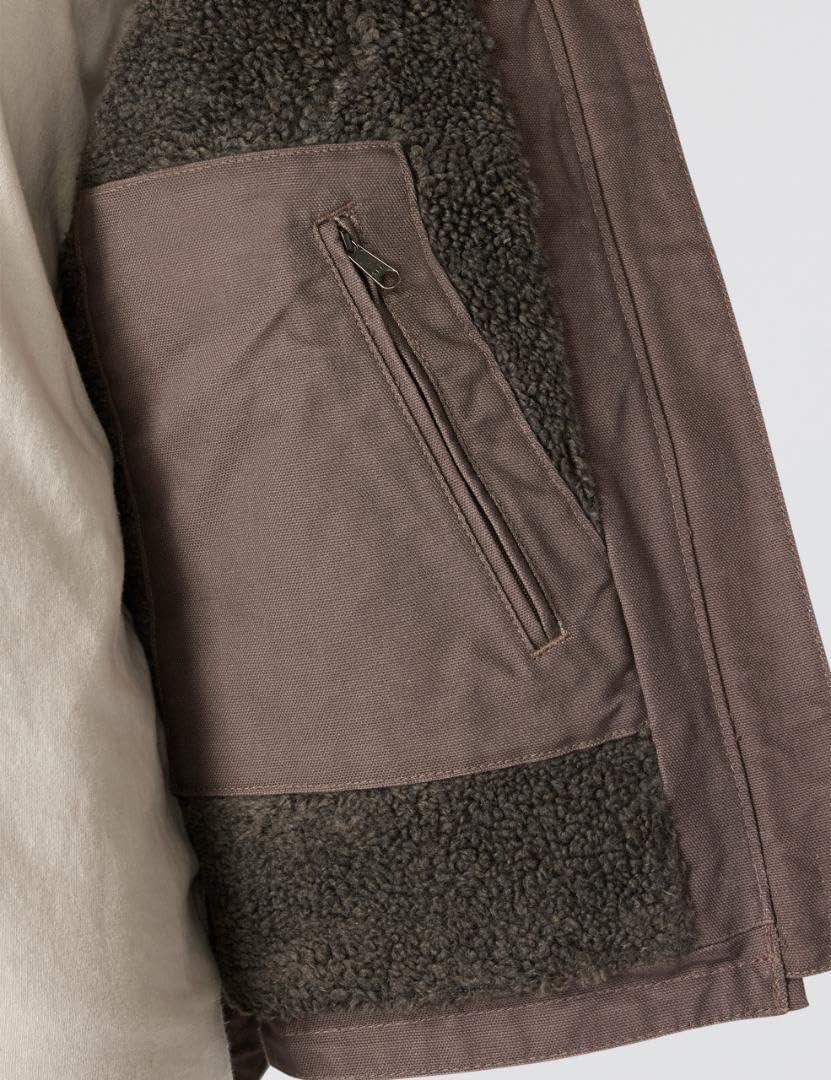 imageCarhartt Womens Relaxed Fit Washed Duck SherpaLined MockNeck VestTaupe Gray